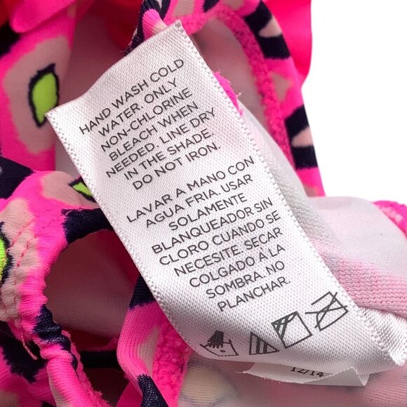 Child Of Mine Baby Girl Swimsuit 3-6M 2 Pc Pink Diamond Print With Ruffle Trim - Picture 8 of 11